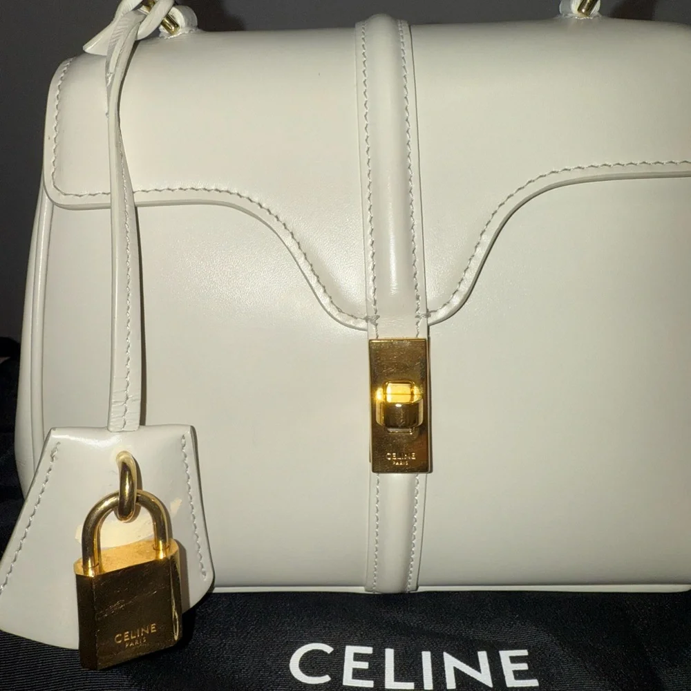 Celine 16 Top Handle Bag Smooth Calfskin Mini Cream